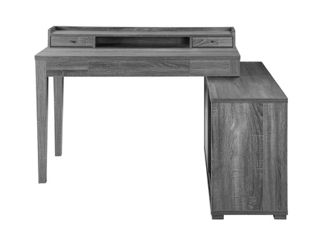 Jamara L-Shape Office Desk With Power Outlet Weathered Grey - 805751 coastmega
