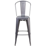 30'' High Clear Coated Indoor Barstool with Back [XU-DG-TP001B-30-GG] Fl Furniture