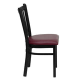 HERCULES Series Black Vertical Back Metal Restaurant Chair - Black Vinyl Seat [XU-DG-6Q2B-VRT-BLKV-GG] Pie's Variety Store