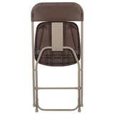 2 Pk. HERCULES Series 650 lb. Capacity Premium Brown Plastic Folding Chair [2-LE-L-3-BROWN-GG] Fl Furniture