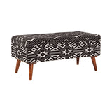Upholstered Storage Bench Black And White - 918490 Pie's Variety Store