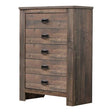 Frederick 5-Drawer Chest Weathered Oak - 222965 Pie's Variety Store
