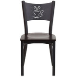 HERCULES Series Black Coffee Back Metal Restaurant Chair - Cherry Wood Seat [XU-DG-60099-COF-CHYW-GG] Pie's Variety Store