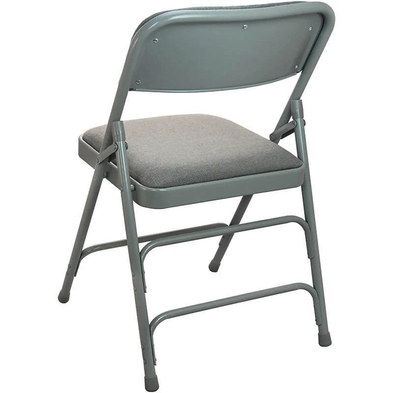 Advantage Grey Padded Metal Folding Chair - Grey 1-in Fabric Seat - Set of 2 [DPI903F-GG] Pie's Variety Store