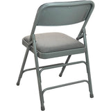 Advantage Grey Padded Metal Folding Chair - Grey 1-in Fabric Seat - Set of 2 [DPI903F-GG] Pie's Variety Store