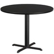 42'' Round Black Laminate Table Top with 33'' x 33'' Table Height Base [XU-RD-42-BLKTB-T3333-GG] Pie's Variety Store