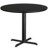 42'' Round Black Laminate Table Top with 33'' x 33'' Table Height Base [XU-RD-42-BLKTB-T3333-GG] Pie's Variety Store