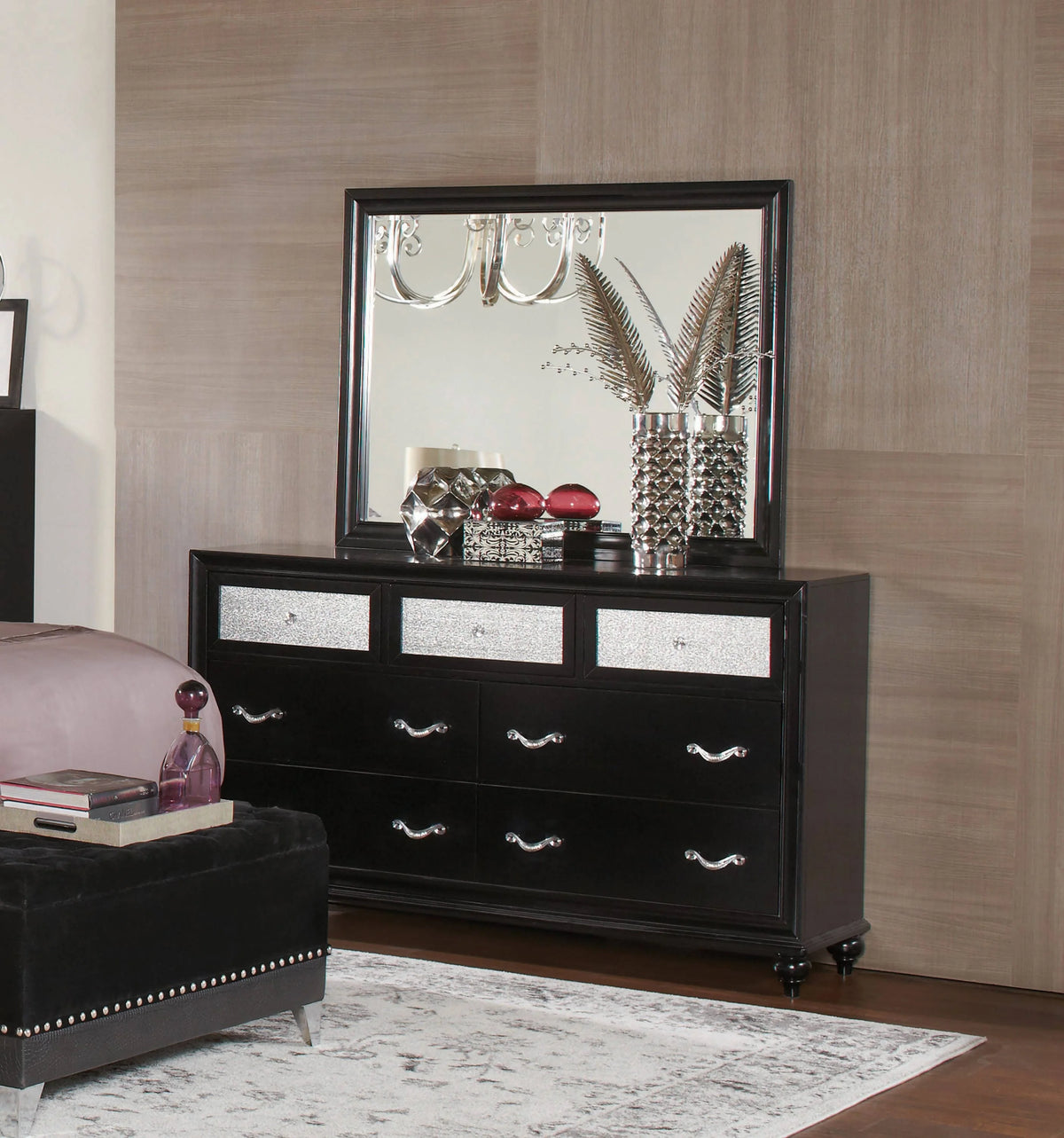 Barzini Rectangular Mirror Black - 200894 Pie's Variety Store