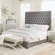 Camille California King Button Tufted Bed Grey Collection: The Impressively-Styled Bed Makes A Bold Yet Fashionable Statement