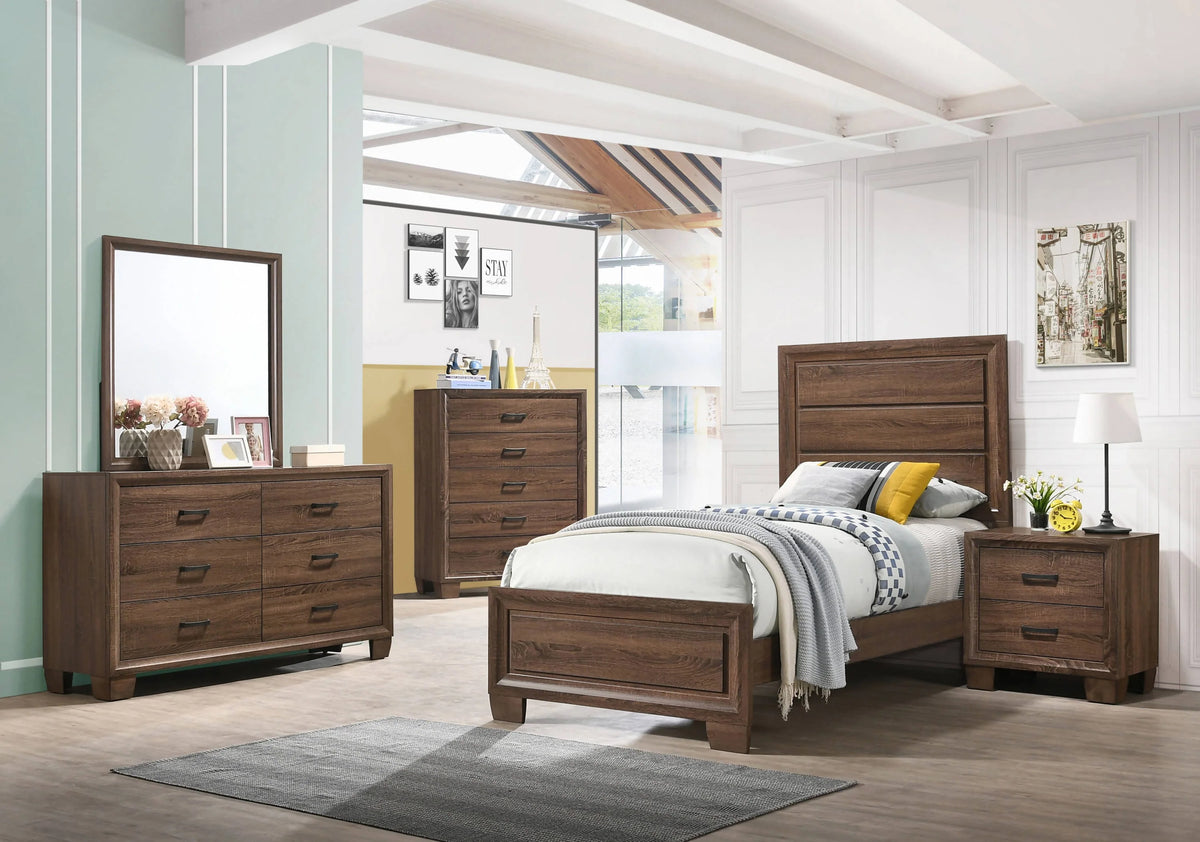 Brandon Twin Panel Bed Medium Warm Brown - 205321T Pie's Variety Store