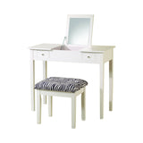 2-Piece Vanity Set White And Zebra - 300285 coastmega