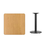 30 Inch Square Black Laminate Table Top with 18 Inch Round Table Height Base [XU-BLKTB-3030-TR18-GG] FL Furniture