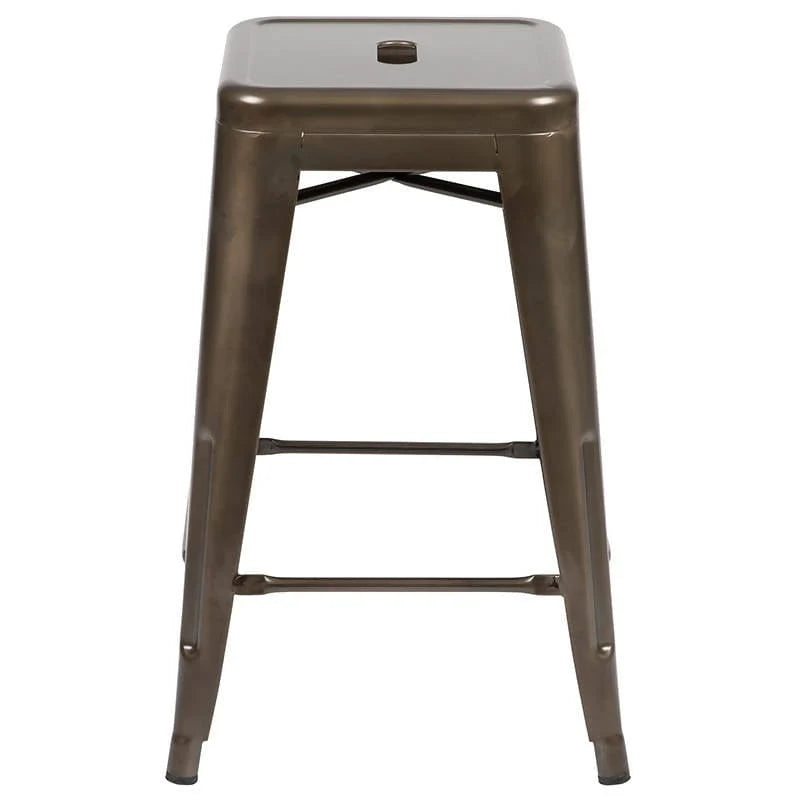  Indoor Bar Stool in Gun Metal Gray - Stackable Set of 4 [4-ET-31320-24-GN-R-GG] Fl Furniture
