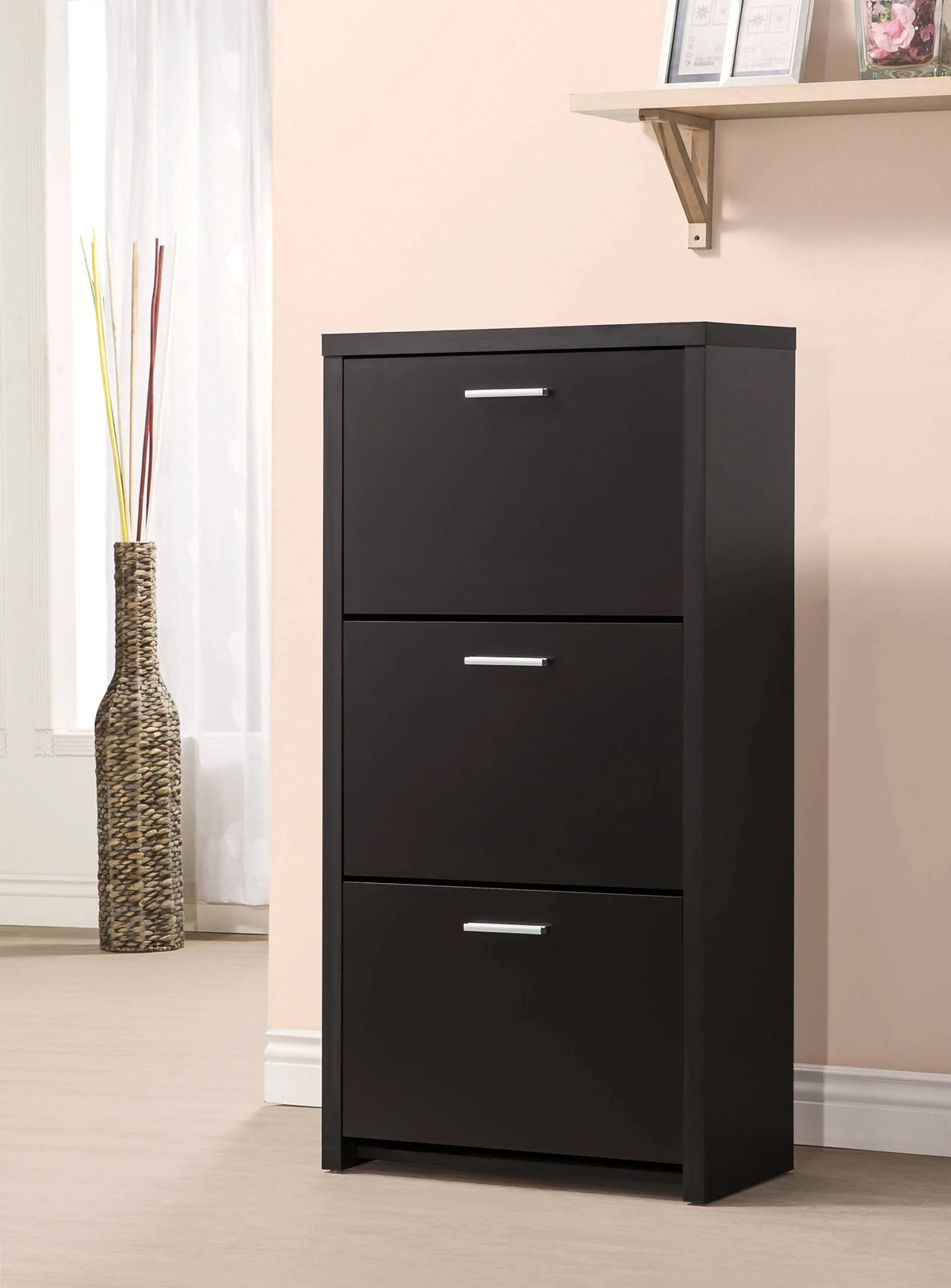 3-Drawer Shoe Cabinet Black - 900604 Pie's Variety Store