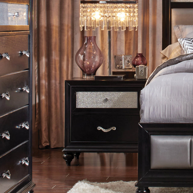 Barzini 2-Drawer Rectangular Nightstand Black - 200892 Pie's Variety Store