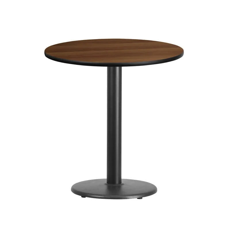 24'' Round Black Laminate Table Top with 18'' Round Table Height Base [XU-RD-24-BLKTB-TR18-GG] Fl Furniture