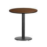 24'' Round Black Laminate Table Top with 18'' Round Table Height Base [XU-RD-24-BLKTB-TR18-GG] Fl Furniture