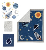 LAMBS & IVY  Milky Way 4pc Crib Bedding Set This nursery baby crib bedding collection is perfect for any little astronaut baby boy or girl. LAMBS&IVY-3004 | Model# 730004V ebuystt