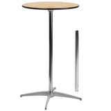 24'' Round Wood Cocktail Table with 30'' and 42'' Columns [XA-24-COTA-GG] Fl Furniture