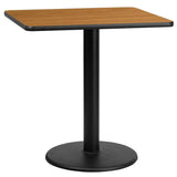 30 Inch Square Black Laminate Table Top with 18 Inch Round Table Height Base [XU-BLKTB-3030-TR18-GG] FL Furniture