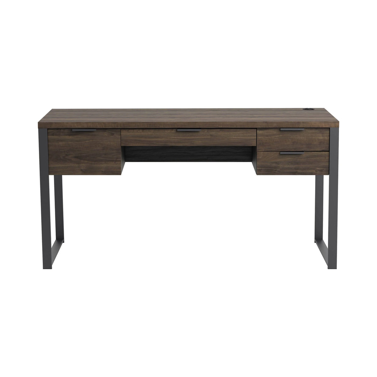 Pattinson 4-Drawer Writing Desk Aged Walnut And Gunmetal - 803371 Pie's Variety Store