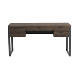 Pattinson 4-Drawer Writing Desk Aged Walnut And Gunmetal - 803371 Pie's Variety Store