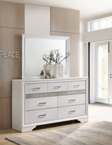Miranda Rectangular Mirror White - 205114 Pie's Variety Store