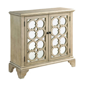 Rectangular Floral Mirrored Door Accent Cabinet Natural - 953364 Pie's Variety Store