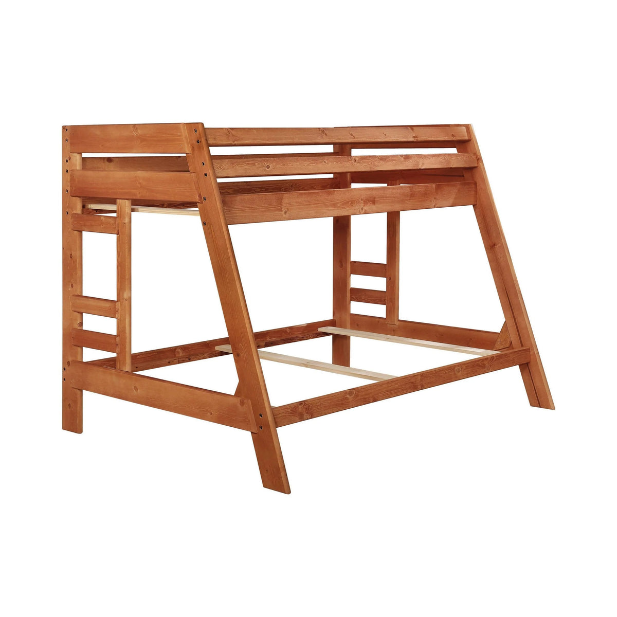 Wrangle Hill Twin Over Full Bunk Bed With Built-In Ladder Amber Wash - 460093 A-Z Store Nadia