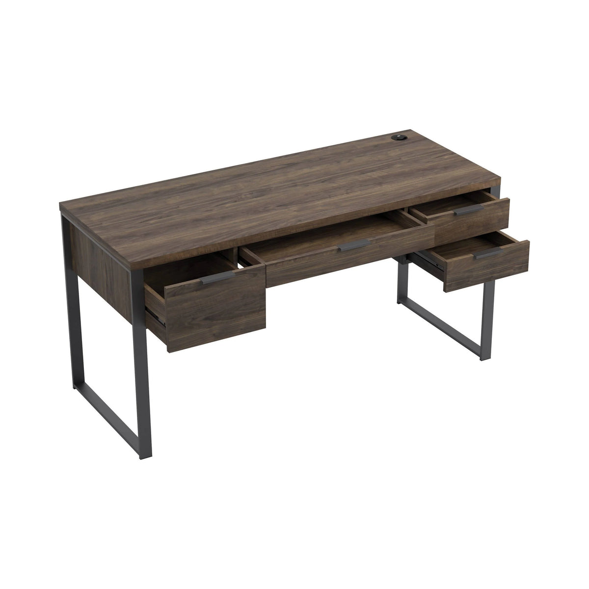 Pattinson 4-Drawer Writing Desk Aged Walnut And Gunmetal - 803371 Pie's Variety Store