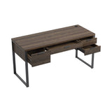 Pattinson 4-Drawer Writing Desk Aged Walnut And Gunmetal - 803371 Pie's Variety Store