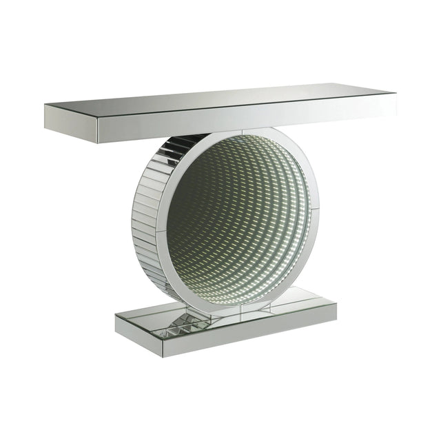 Rectangular Console Table With Circular Base Clear Mirror - 951051 Pie's Variety Store