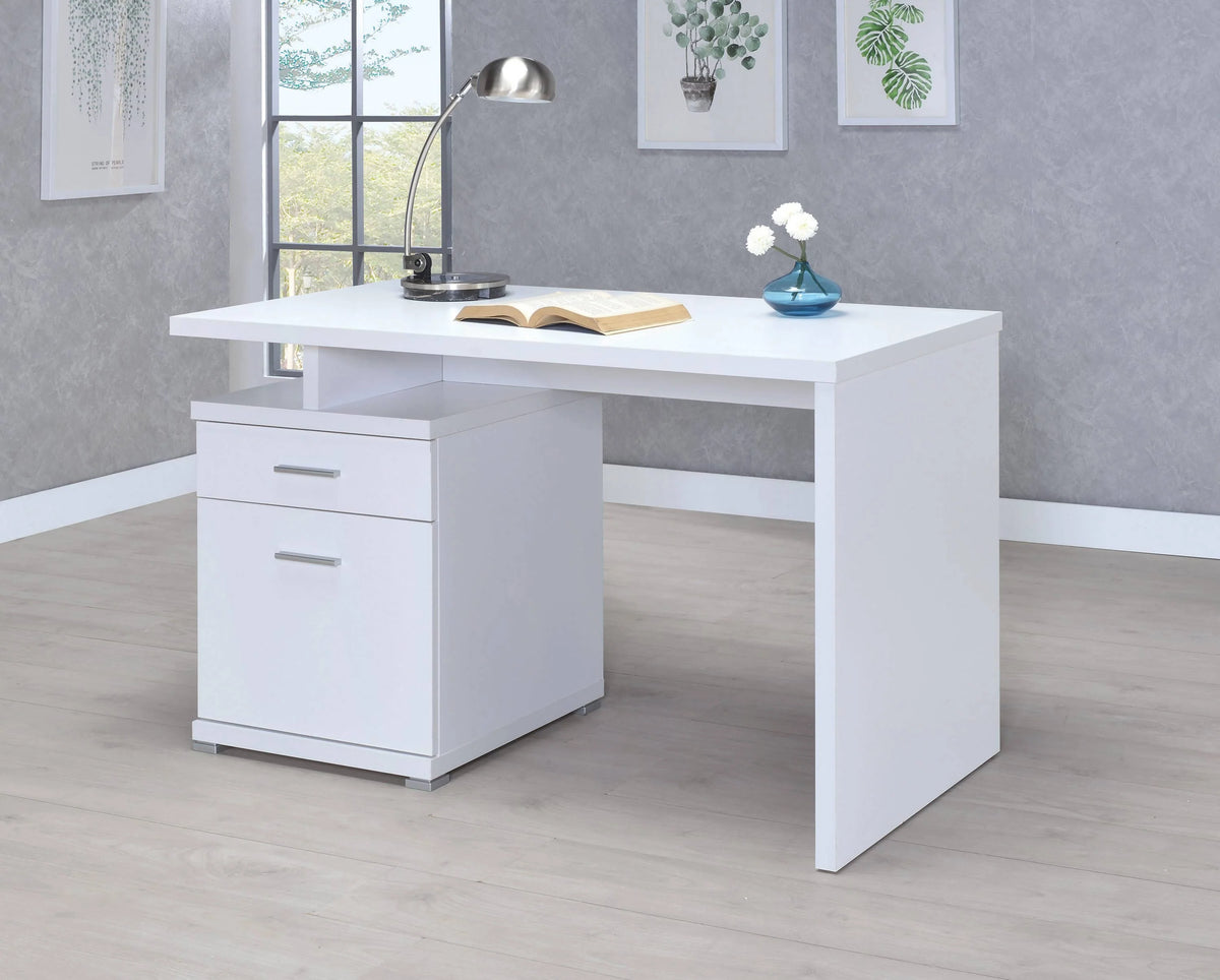 Irving 2-Drawer Office Desk With Cabinet Cappuccino - 800109 Pie's Variety Store