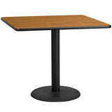42'' Square Black Laminate Table Top with 24'' Round Table Height Base [XU-BLKTB-4242-TR24-GG] Pie's Variety Store