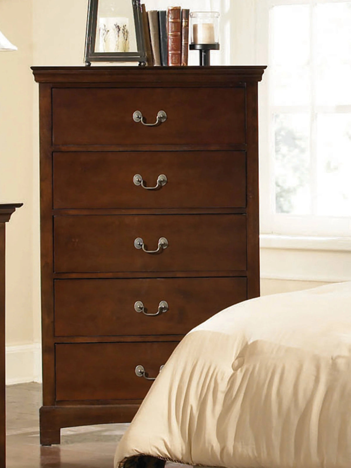 Tatiana 5-Drawer Chest Warm Brown - 202395 Pie's Variety Store