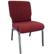 Advantage Maroon Church Chair with Book Rack 20.5 in. Wide [PCHT-104-BR] Pie's Variety Store