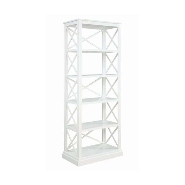 Johansson 5-Shelf Bookcase Antique White - 801383 coastmega