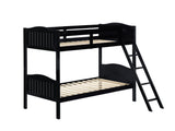 Littleton Twin/Twin Bunk Bed With Ladder Black - 405053BLK A-Z Store Nadia