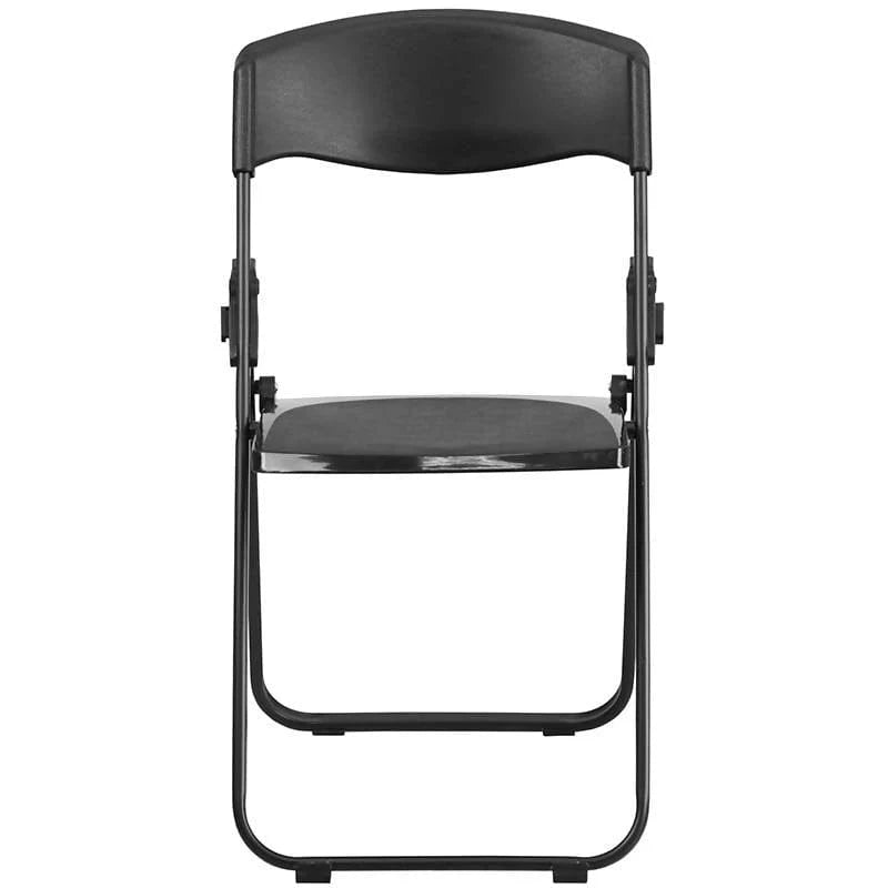 2 Pk. HERCULES Series 500 lb. Capacity Heavy Duty Black Plastic Folding Chair with Built-in Ganging Brackets [2-RUT-I-BLACK-GG] Fl Furniture