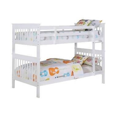 Chapman Twin Over Twin Bunk Bed White - 460244N A-Z Store Nadia