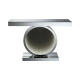 Rectangular Console Table With Circular Base Clear Mirror - 951051 Pie's Variety Store