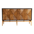 Sunburst 4-Door Accent Cabinet Brown And Antique Gold - 953497 Pie's Variety Store