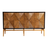 Sunburst 4-Door Accent Cabinet Brown And Antique Gold - 953497 Pie's Variety Store