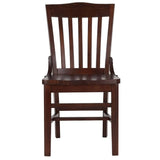 HERCULES Series School House Back Mahogany Wood Restaurant Chair [XU-DG-W0006-MAH-GG] Pie's Variety Store