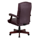 Martha Washington Burgundy LeatherSoft Executive Swivel Office Chair with Arms [801L-LF0019-BY-LEA-GG] Pie's Variety Store