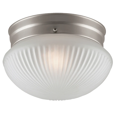 Westinghouse Ceiling Fixtures 8" Frosted Opal Glass With Line Design Antique Tin Finish