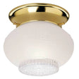 Westinghouse Flush Mount Ceiling Light Fixture 1 Light Polished Brass Finish with Frosted Glass