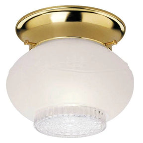 Westinghouse Flush Mount Ceiling Light Fixture 1 Light Polished Brass Finish with Frosted Glass