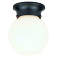 Westinghouse Porch Light Fixture 1 Light Black Finish Steel with White Glass Globe