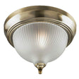 Westinghouse 1 Light Antique Brass Finish Frosted Swirl Glass Flush Mount Ceiling Light Fixture